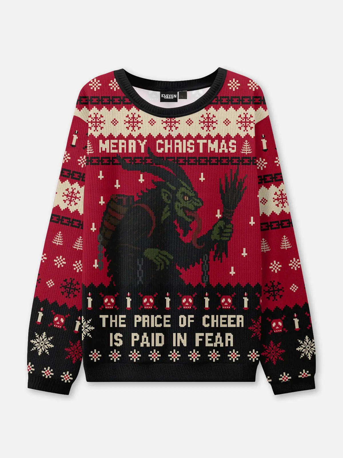 Krampus Cheer Ugly Christmas Sweatshirt ElevenOasis