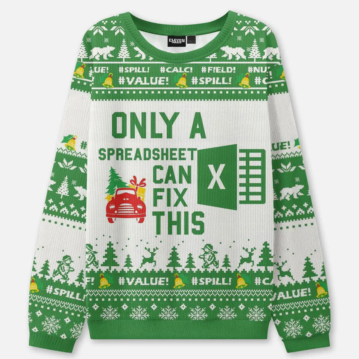 Excel Spreadsheet Fix Ugly Christmas Sweatshirt ElevenOasis