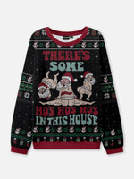 Naughty Santa Ho Ho Ho Ugly Christmas Sweater ElevenOasis