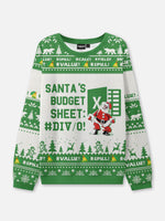Santa's Budget Sheet Ugly Christmas Sweater ElevenOasis