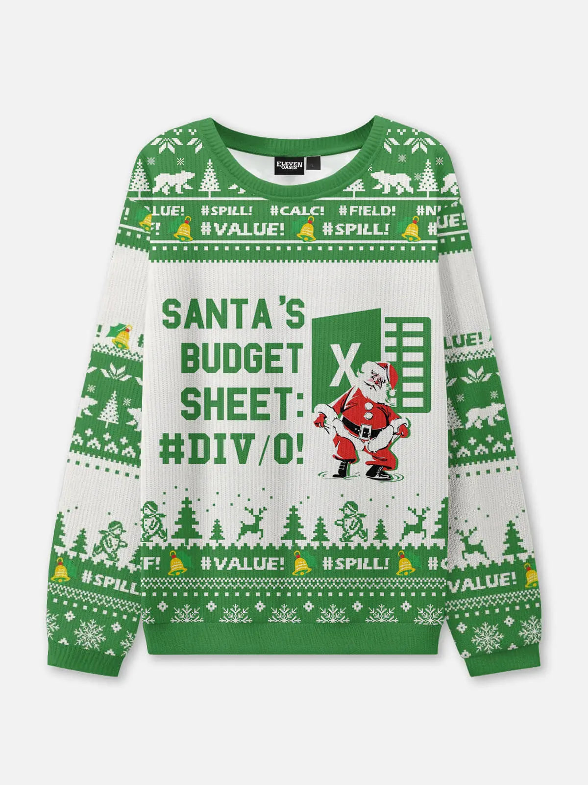 Santa's Budget Sheet Ugly Christmas Sweatshirt ElevenOasis