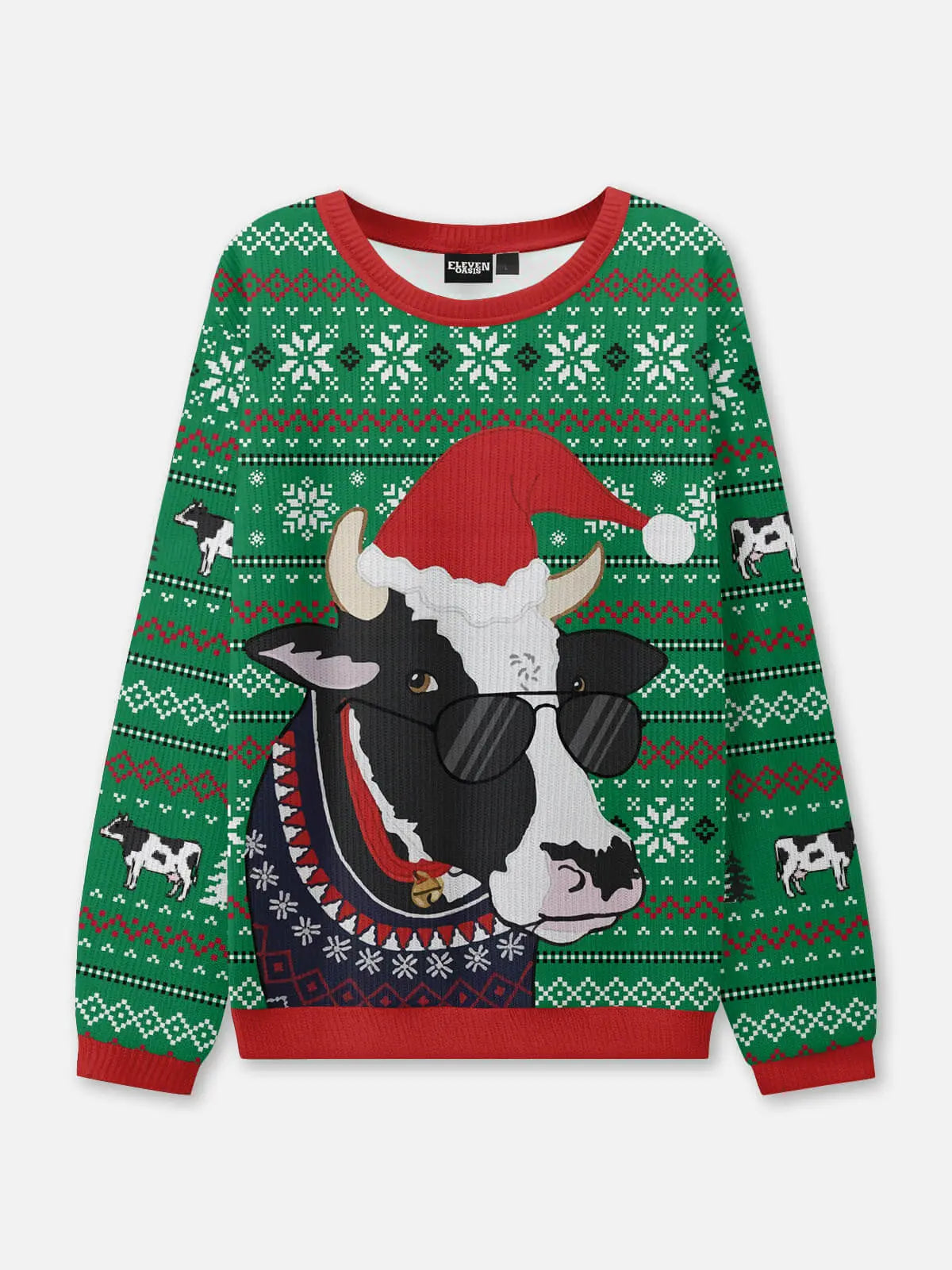 Cool Cow Ugly Christmas Sweatshirt ElevenOasis