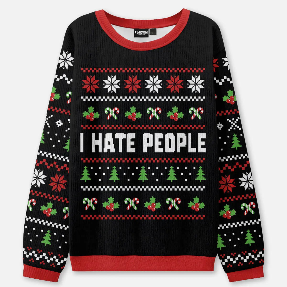 I Hate People Ugly Christmas Sweatshirt ElevenOasis