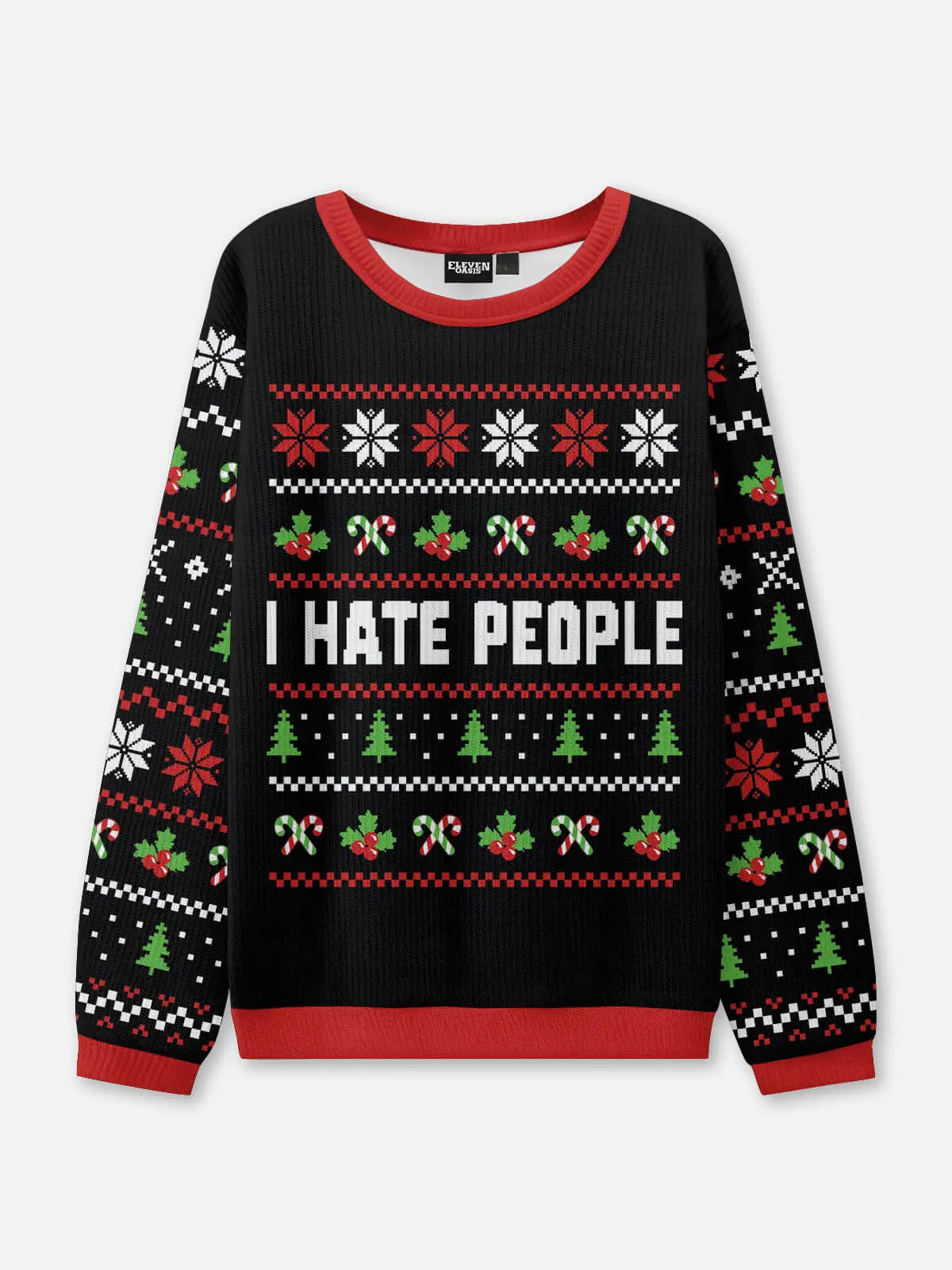 I Hate People Ugly Christmas Sweatshirt ElevenOasis