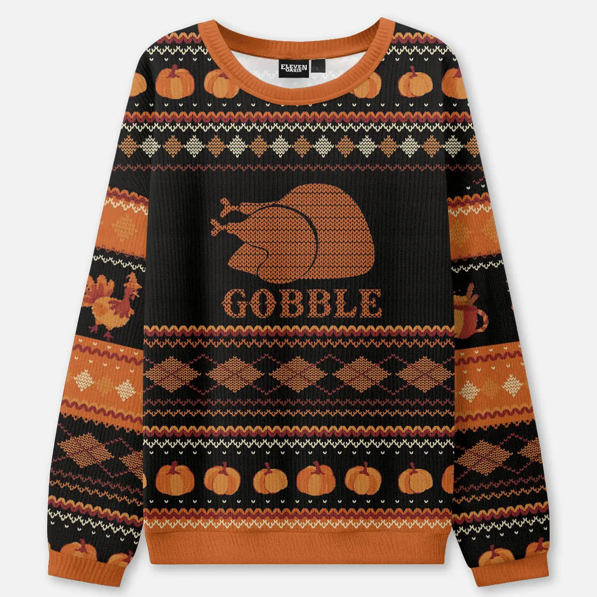 Gobble Thanksgiving Ugly Sweater ElevenOasis