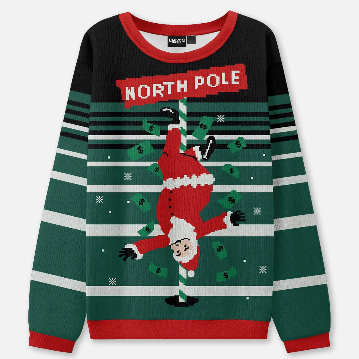 North Pole Santa Christmas Sweatshirt ElevenOasis