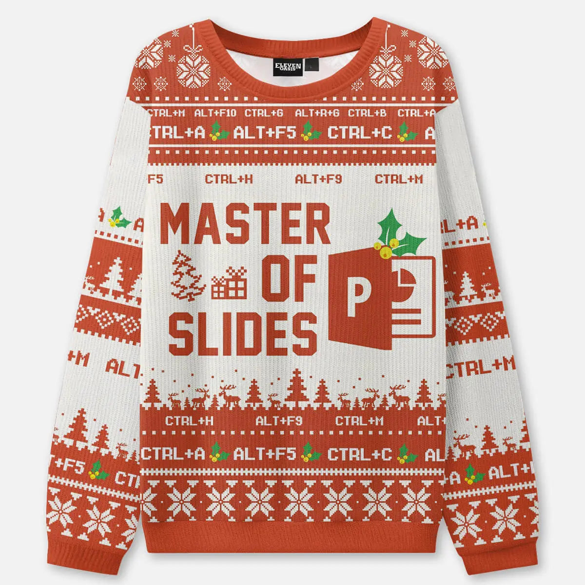 Ugly Christmas Sweater Microsoft Office Humor Sweatshirt ElevenOasis