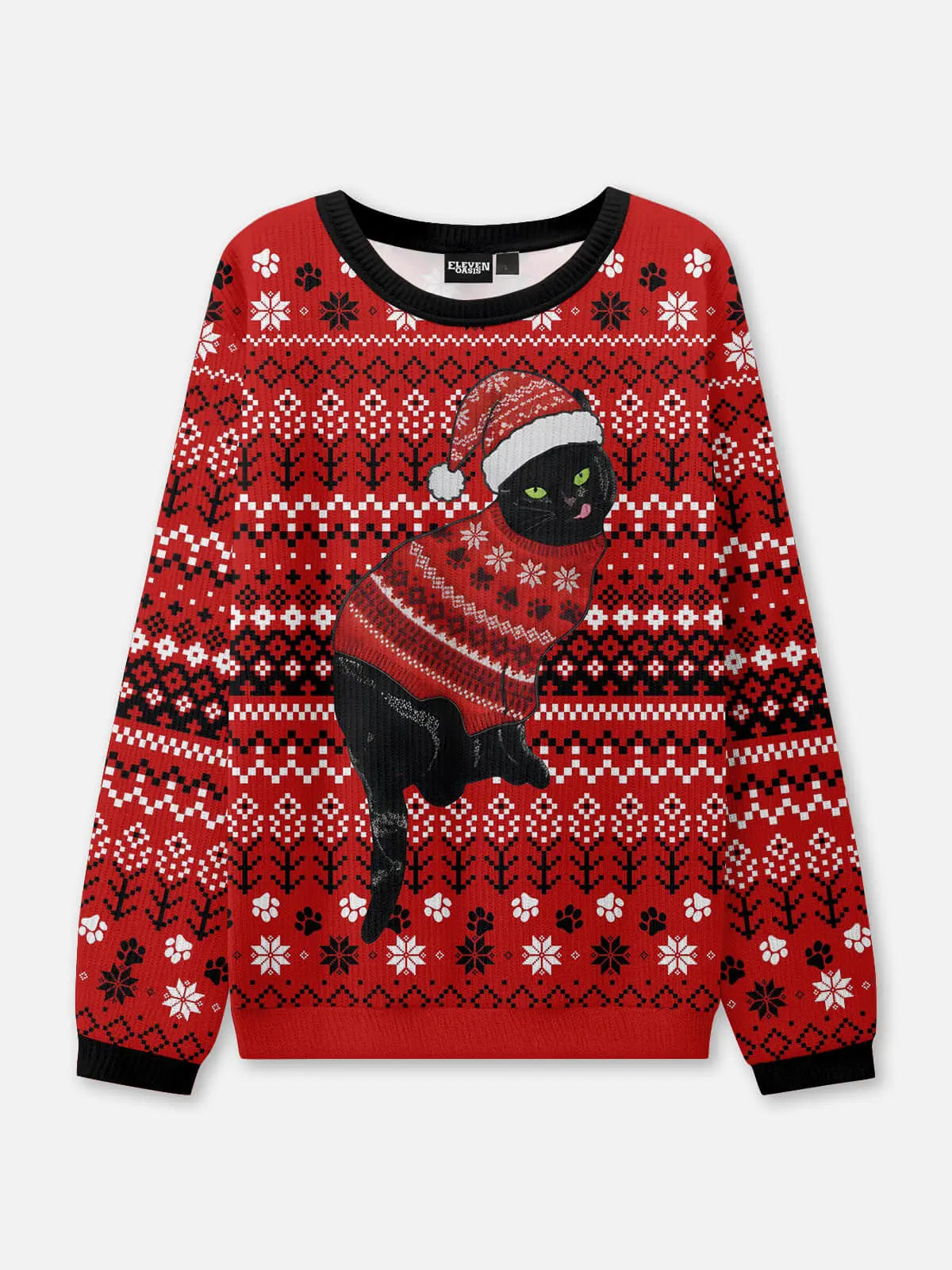 Santa Claws Ugly Christmas Sweatshirt ElevenOasis