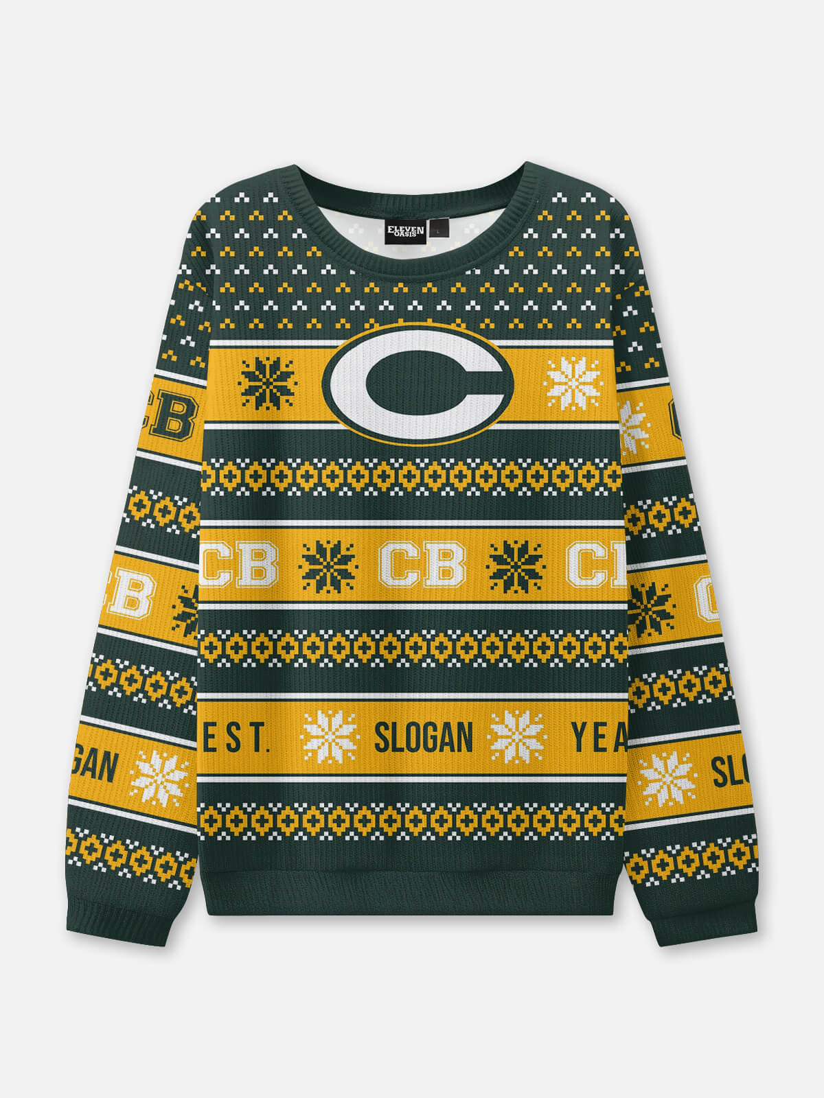 Custom Green Bay Football Sweatshirt Eleven Oasis