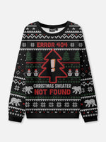 Ugly Christmas Sweater Error 404 Not Found Sweatshirt ElevenOasis