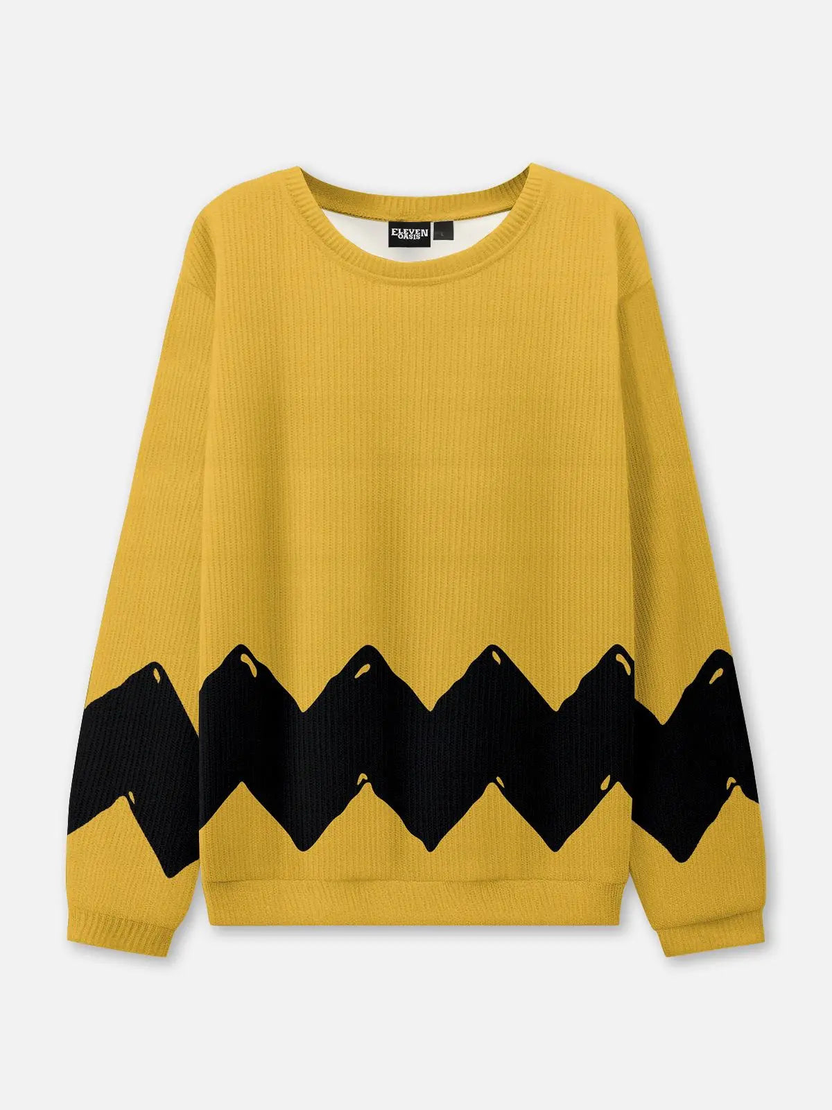 Comic Zigzag Crew Neck Sweater ElevenOasis