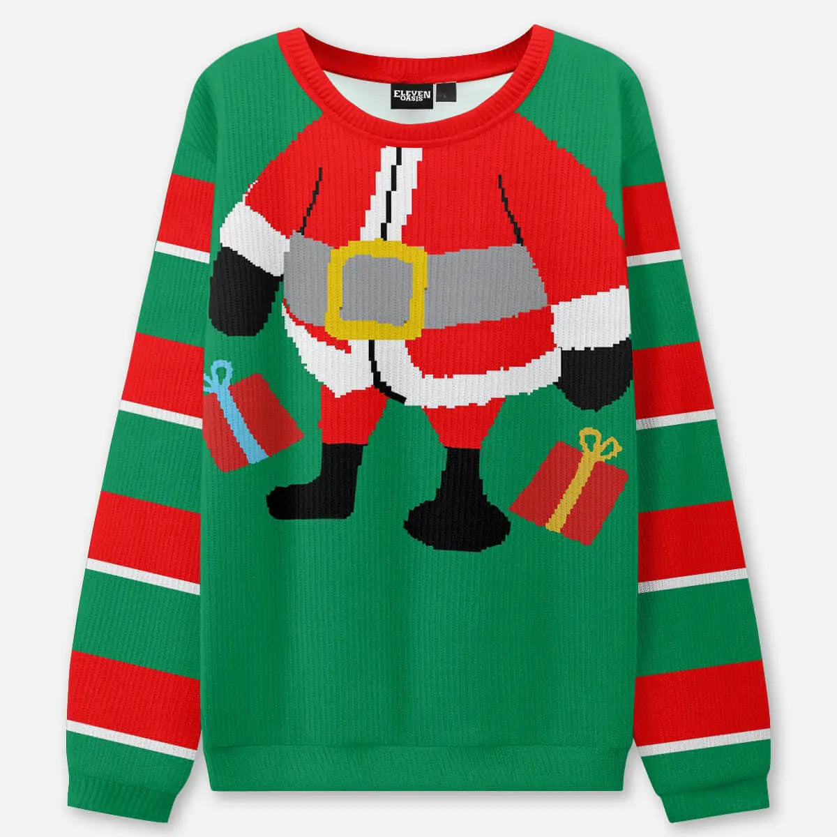 Funny Santa Suit Body Ugly Christmas Sweatshirt ElevenOasis