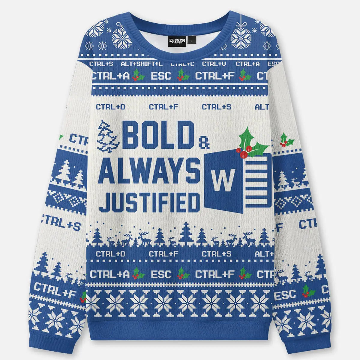 Ugly Christmas Sweater Microsoft Office Humor Sweatshirt ElevenOasis