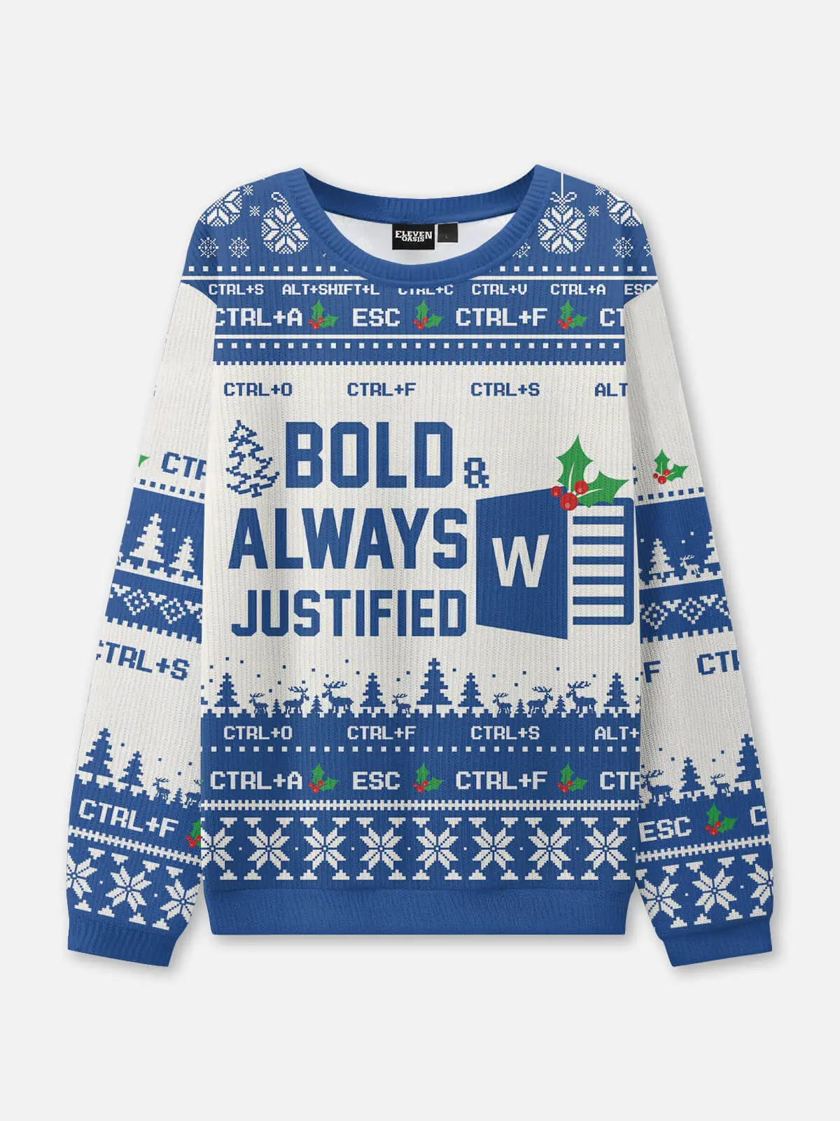Ugly Christmas Sweater Microsoft Office Humor Sweatshirt ElevenOasis