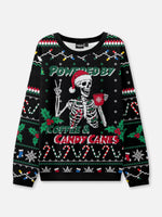 Powered by Coffee & Candy Canes Ugly Christmas Sweater ElevenOasis