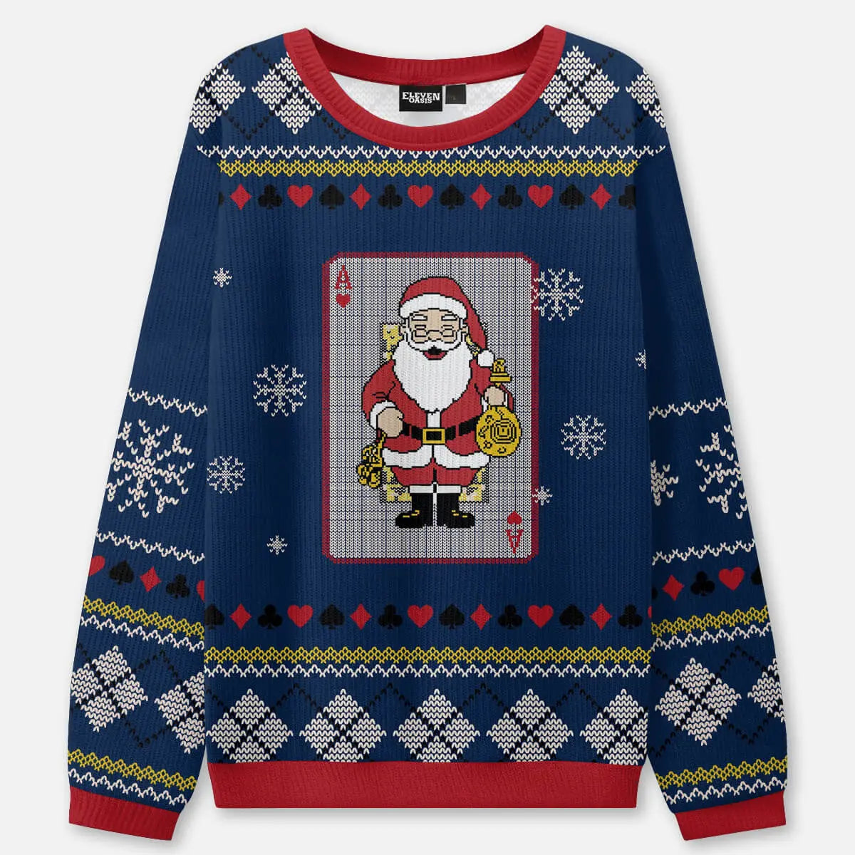 Ace of Santa Ugly Christmas Sweatshirt Eleven Oasis