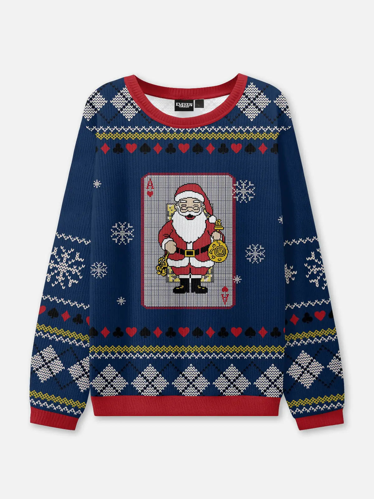 Ace of Santa Ugly Christmas Sweatshirt Eleven Oasis