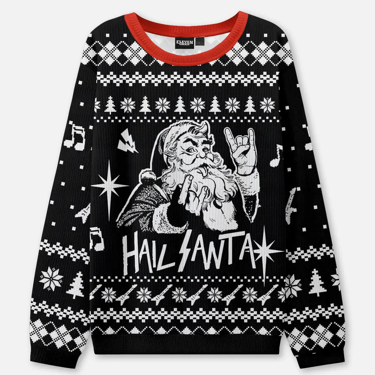Hail Santa Ugly Christmas Sweatshirt ElevenOasis