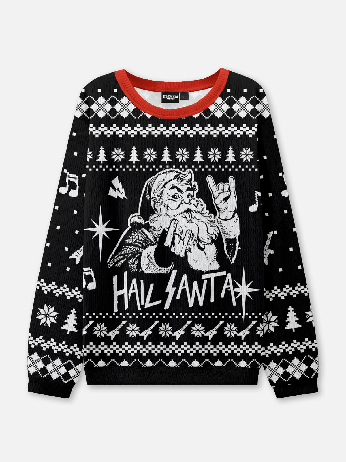 Hail Santa Ugly Christmas Sweater Eleven Oasis