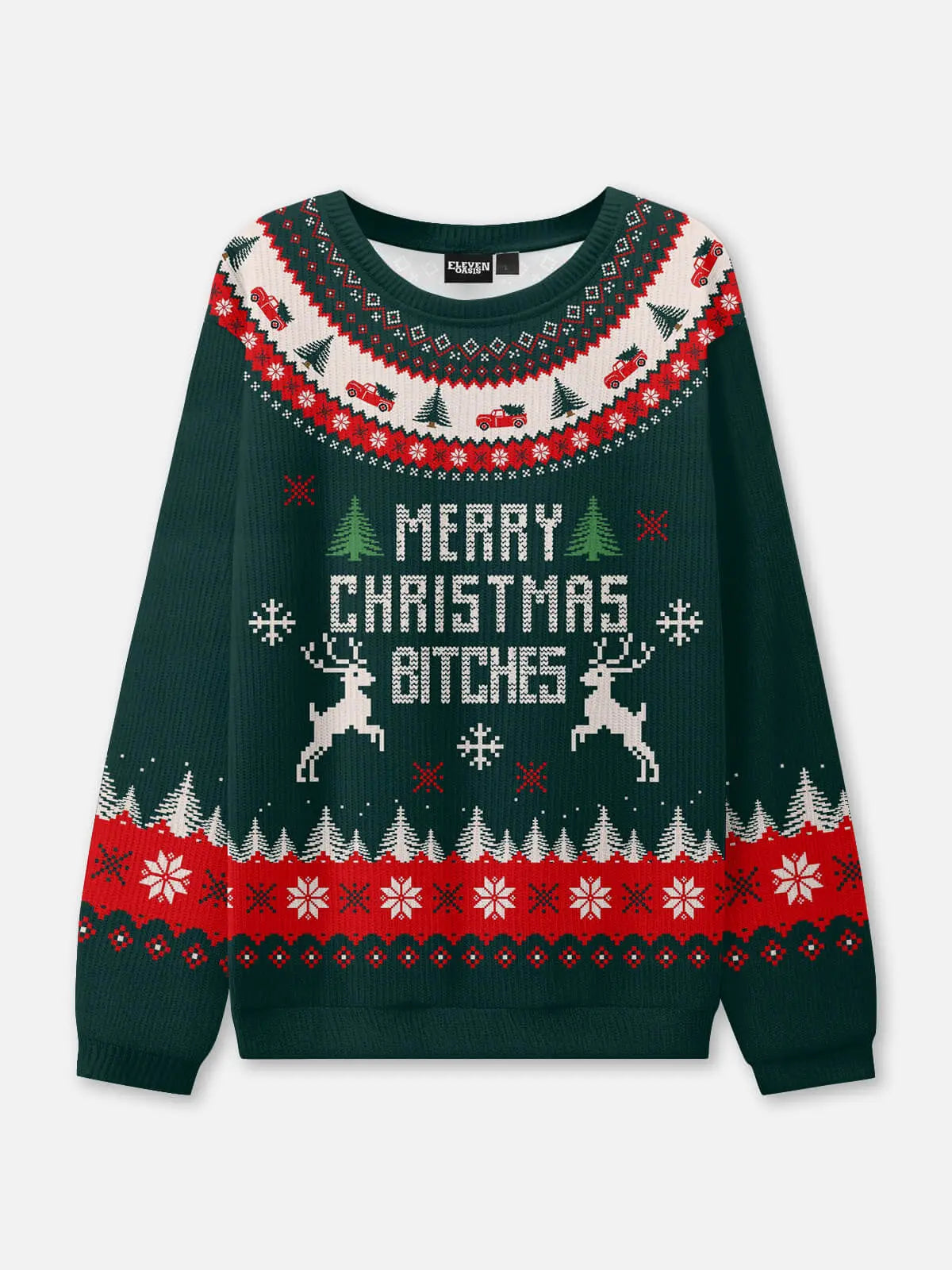 Merry Christmas Bitches Ugly Sweatshirt ElevenOasis
