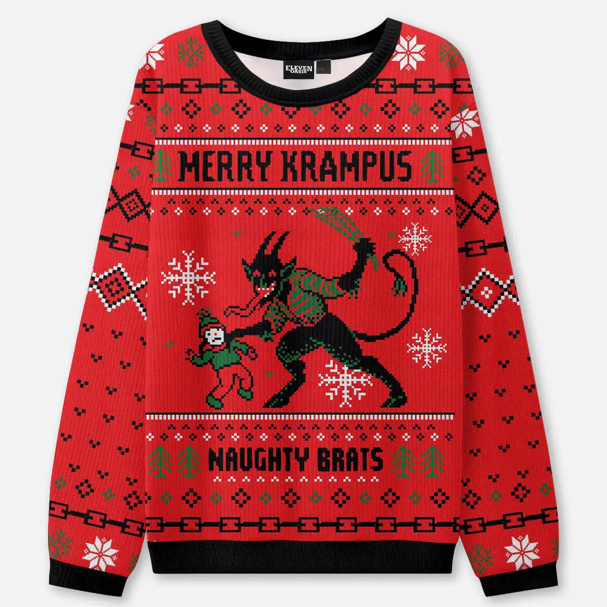 Merry Krampus Ugly Christmas Sweatshirt ElevenOasis