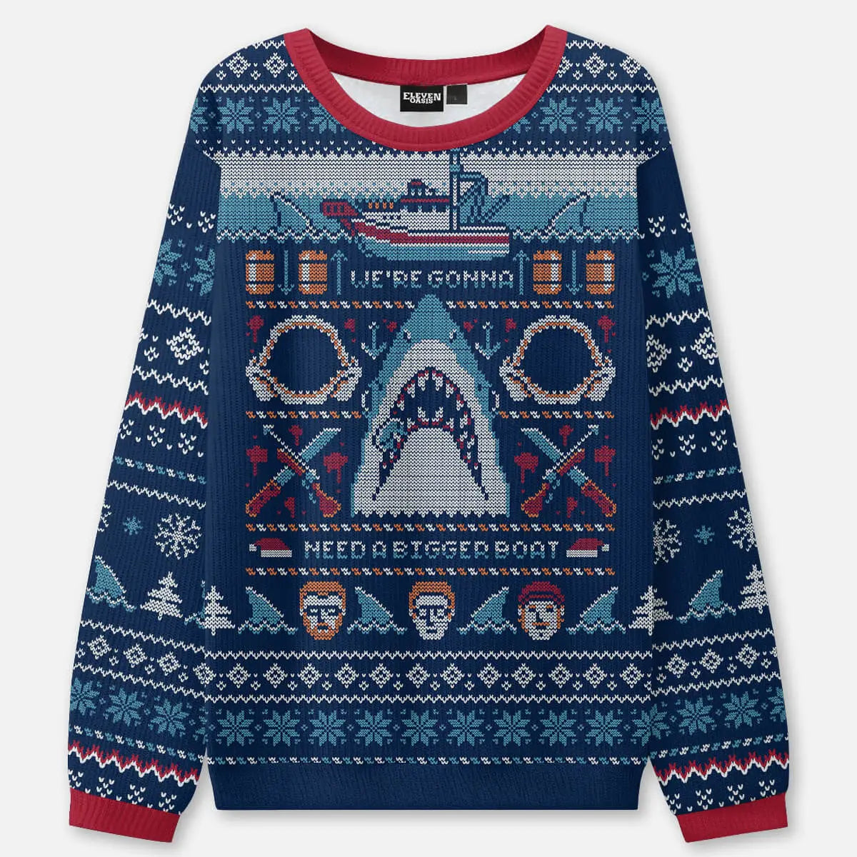 Jaws Ugly Christmas Sweatshirt ElevenOasis