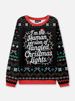 Tangled Christmas Lights Ugly Christmas Sweater ElevenOasis
