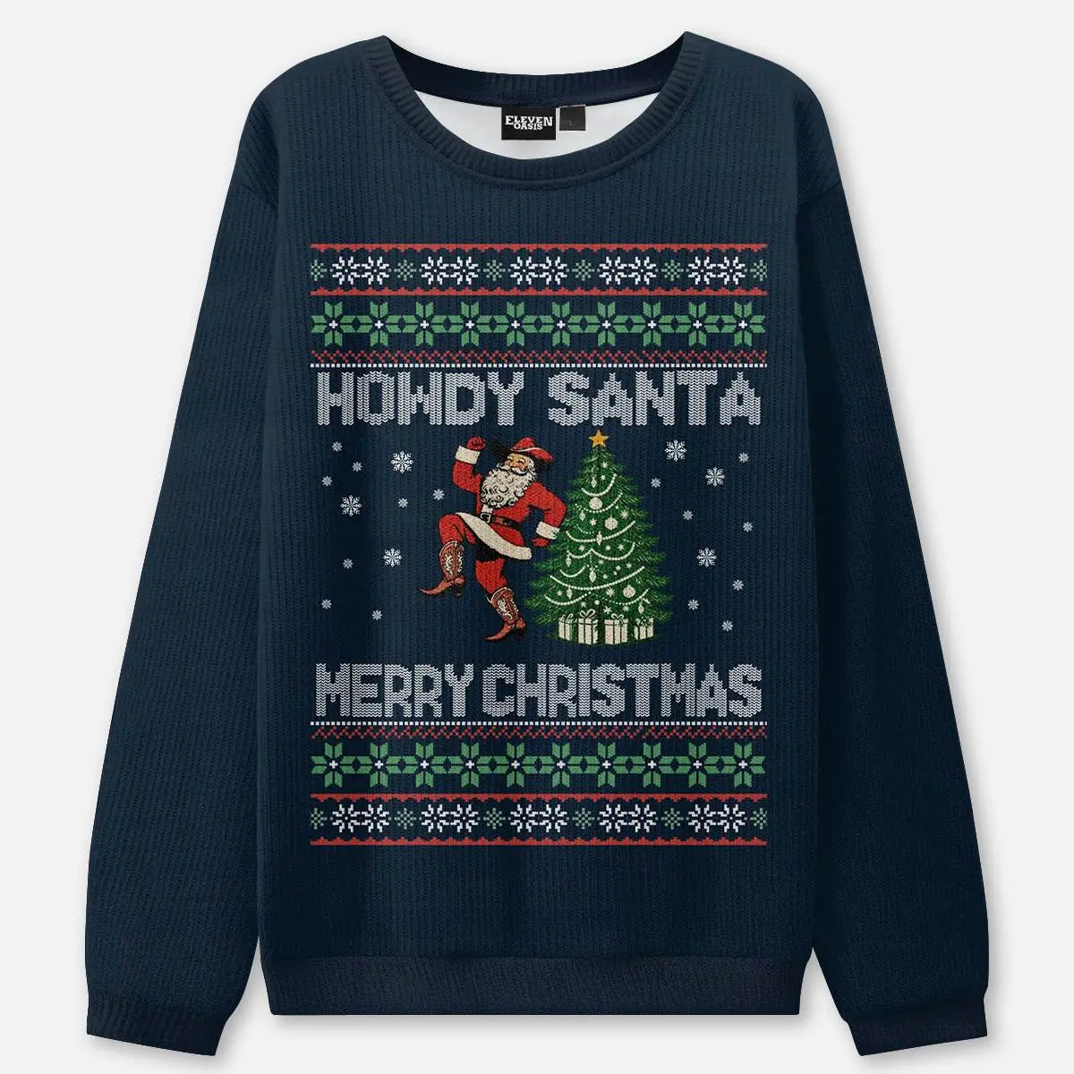 Ugly Christmas Cowboy Cat Meowdy Sweatshirt