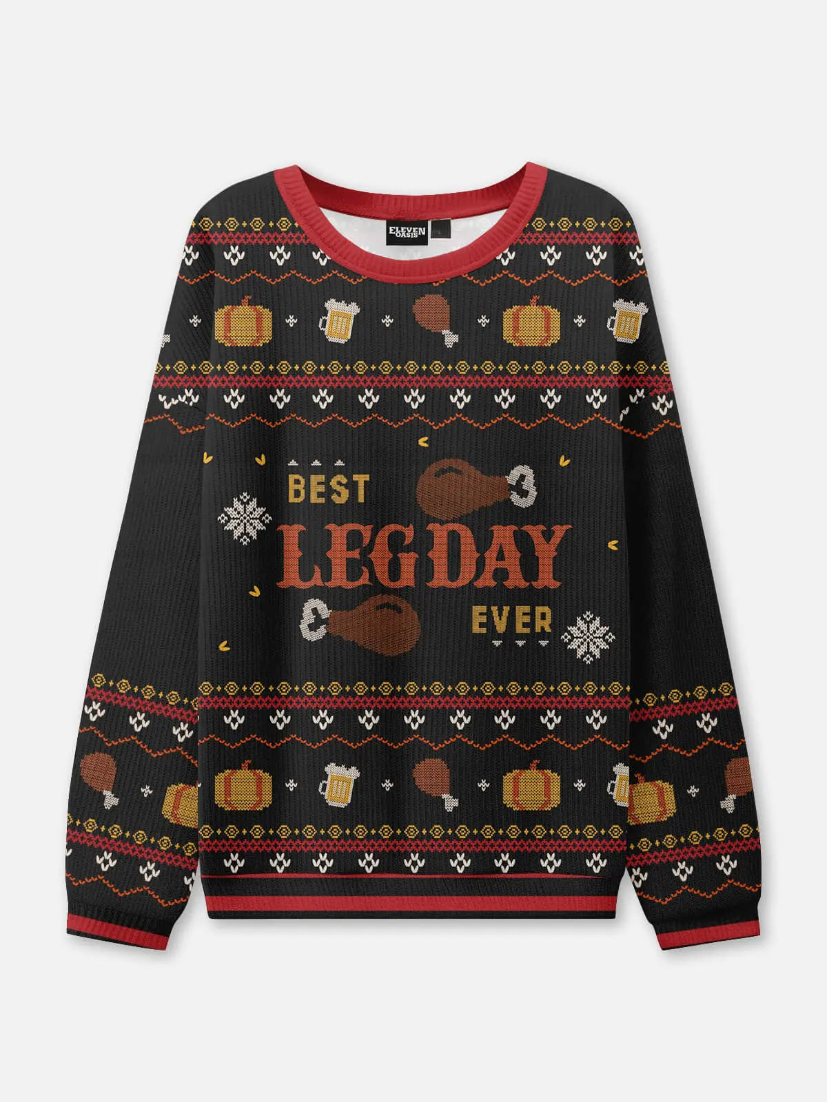 Best Leg Day Ever Thanksgiving Ugly Sweater Eleven Oasis