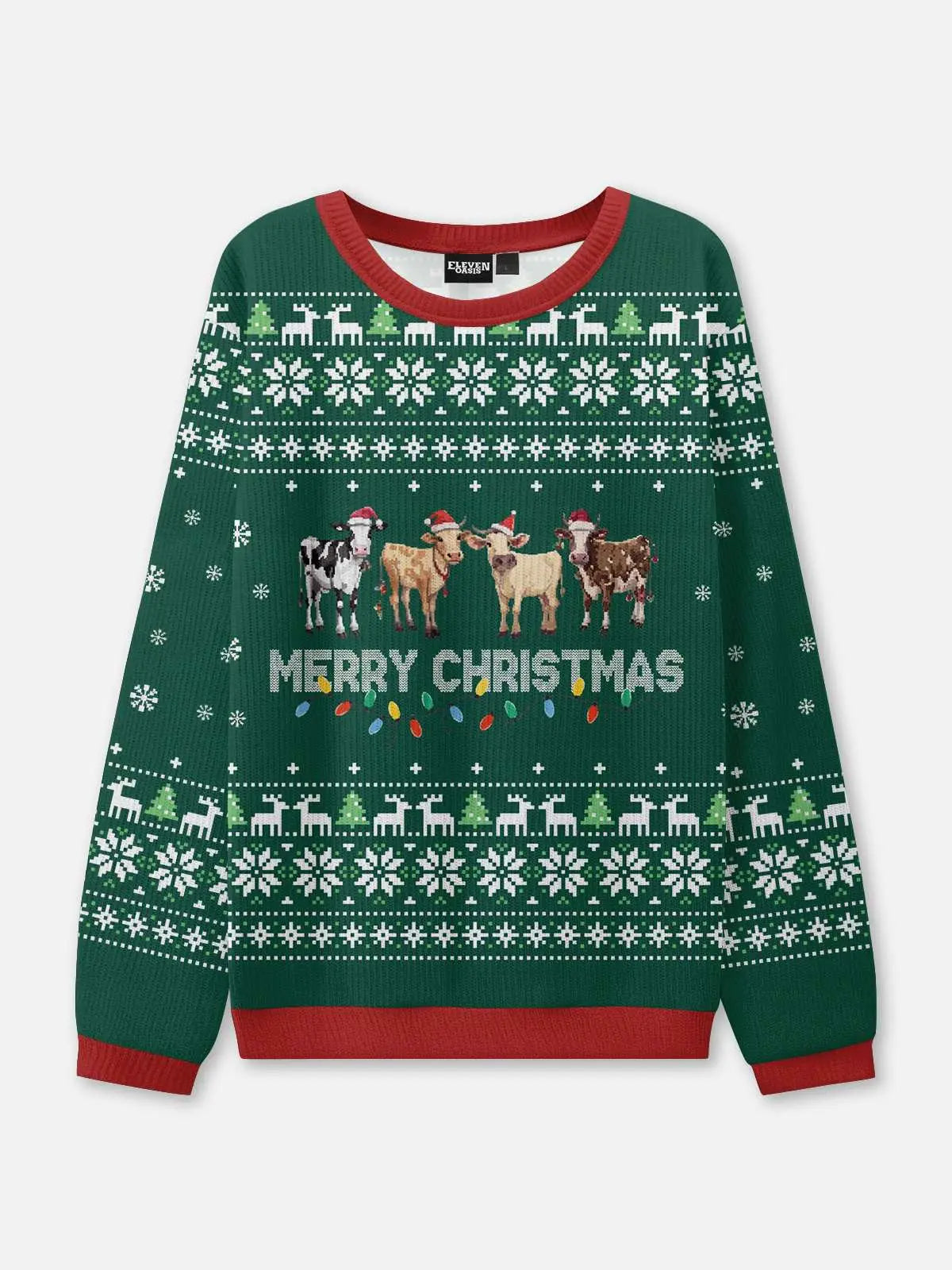 Ugly Christmas Cowboy Cat Meowdy Sweatshirt Eleven Oasis