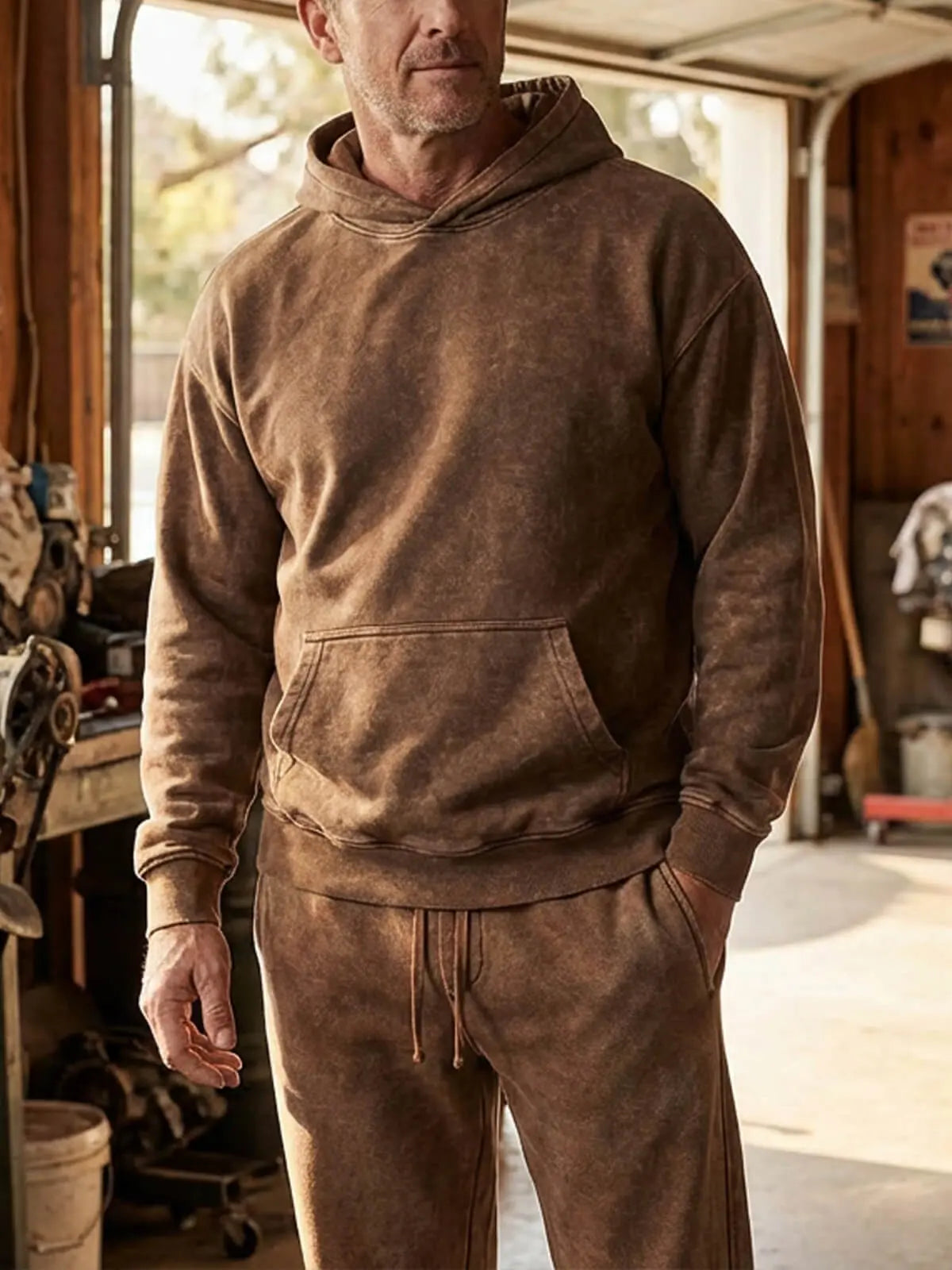 Men's Vintage Washed Cotton Hoodie Eleven Oasis