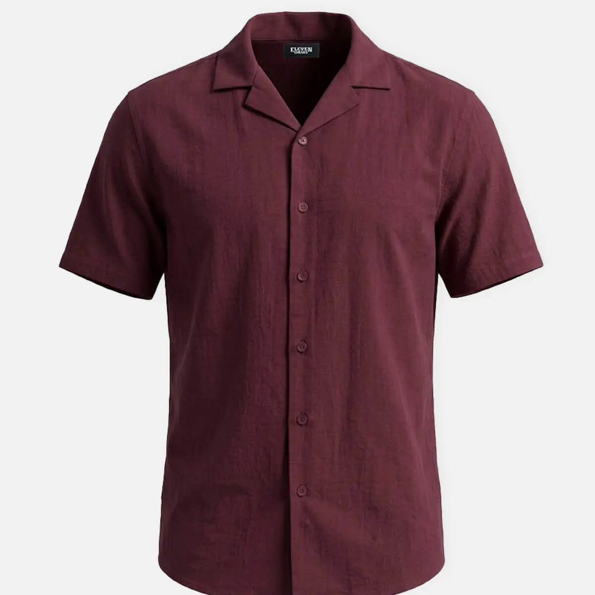 Men's Cotton-Linen Blend Short Sleeve Shirt ElevenOasis