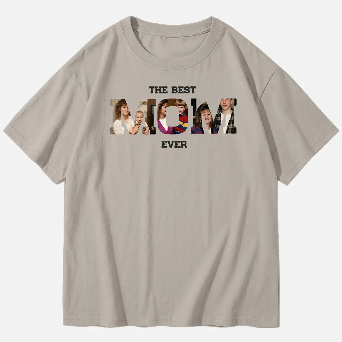 Custom Best Mom Ever Photo Cotton Short Sleeve T-Shirt Eleven Oasis