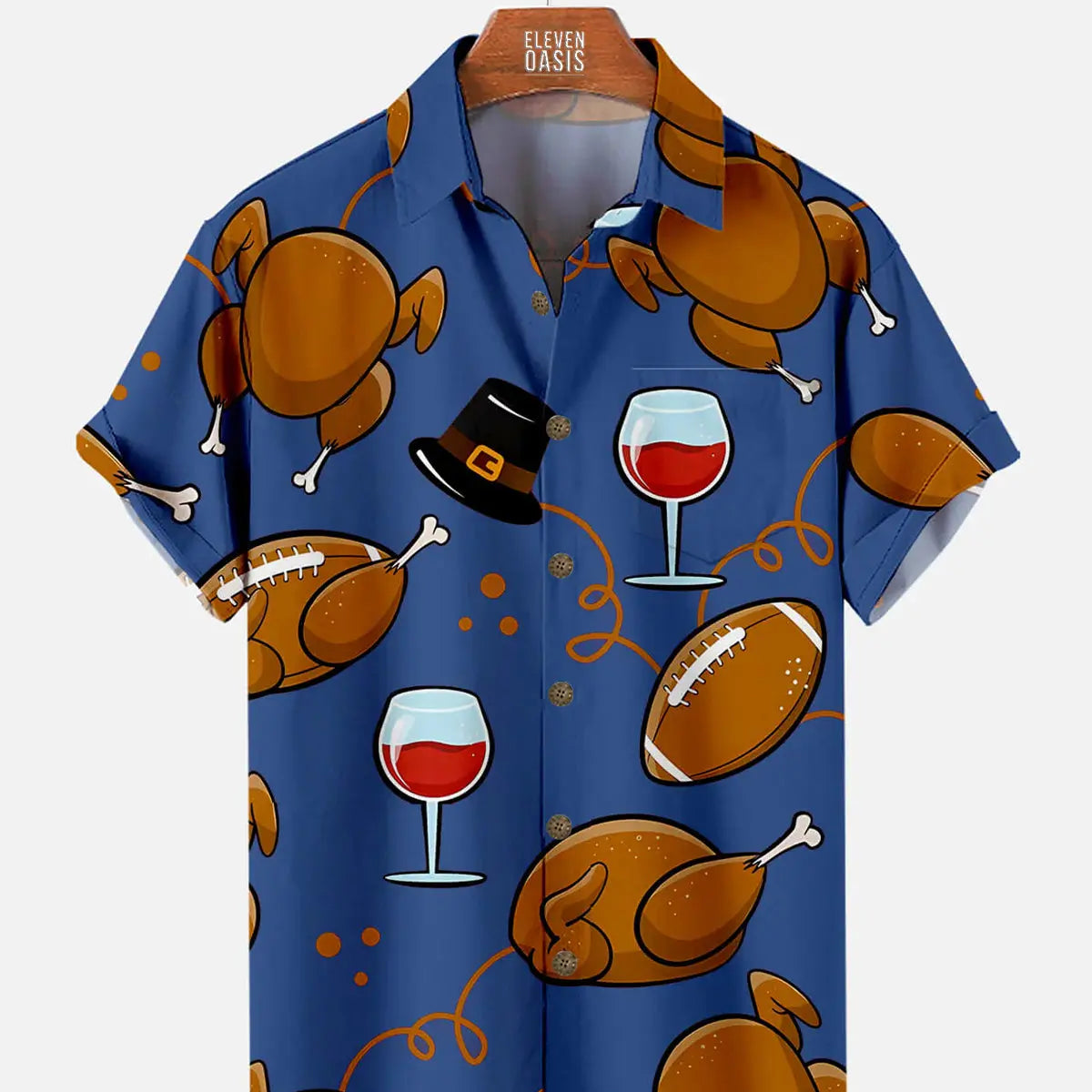 Men's Thanksgiving Short Sleeve Shirt With Turkey And Red Wine PatternMens short sleeve shirts Big and tall Mens shirts Short sleeve shirts for men Mens 4xl shirts Casual short sleeve shirts