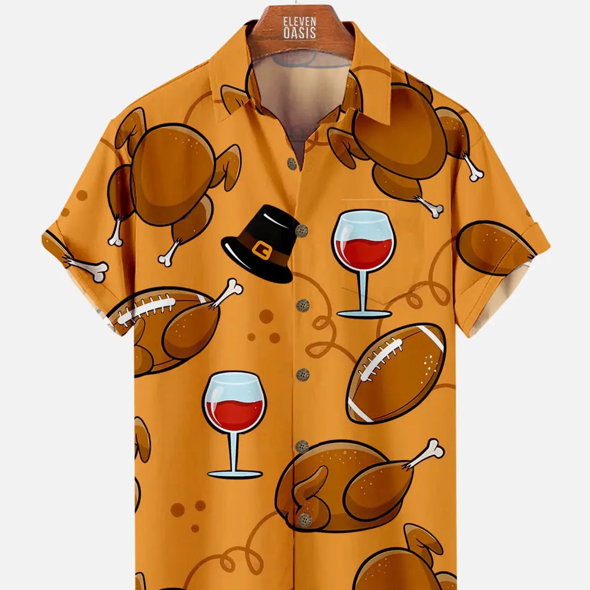 Men's Thanksgiving Short Sleeve Shirt With Turkey And Red Wine PatternMens short sleeve shirts Big and tall Mens shirts Short sleeve shirts for men Mens 4xl shirts Casual short sleeve shirts