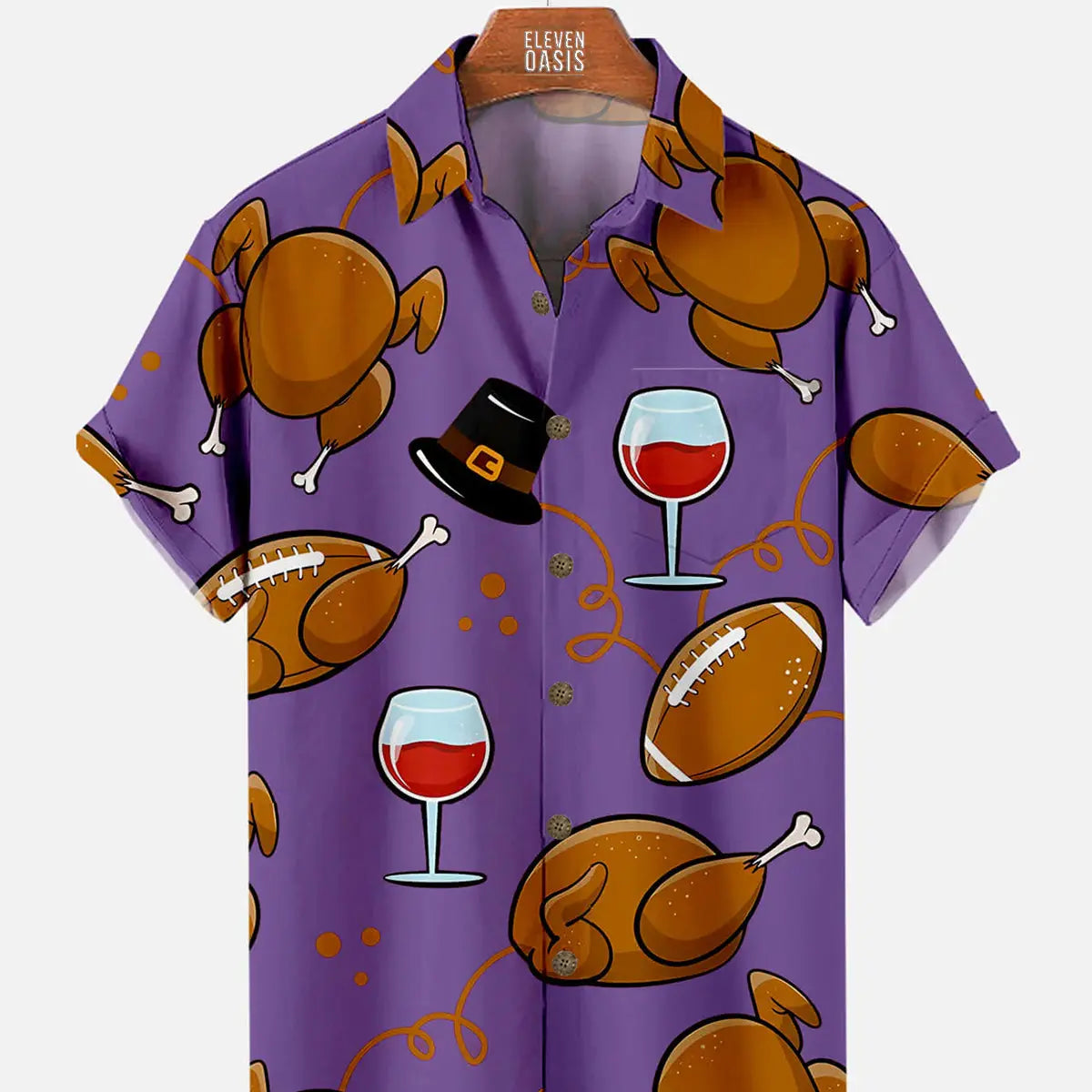 Men's Thanksgiving Short Sleeve Shirt With Turkey And Red Wine PatternMens short sleeve shirts Big and tall Mens shirts Short sleeve shirts for men Mens 4xl shirts Casual short sleeve shirts