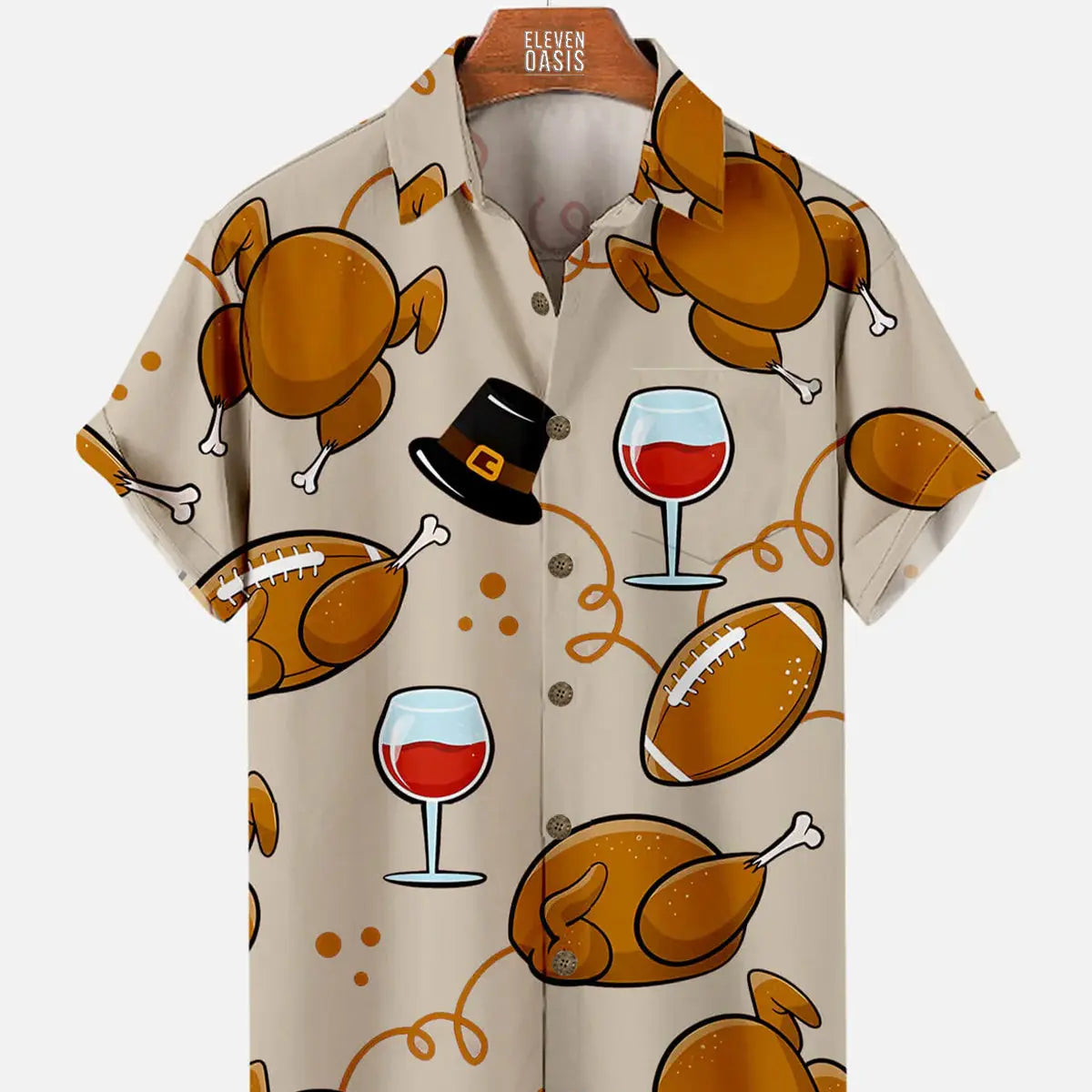 Men's Thanksgiving Short Sleeve Shirt With Turkey And Red Wine PatternMens short sleeve shirts Big and tall Mens shirts Short sleeve shirts for men Mens 4xl shirts Casual short sleeve shirts