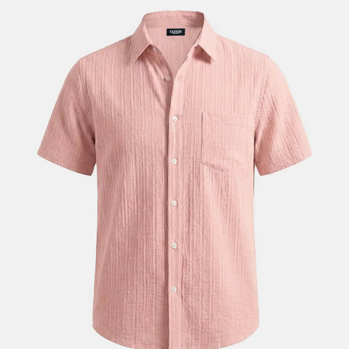 Men's Textured Short Sleeve Button-Up Shirt Eleven Oasis