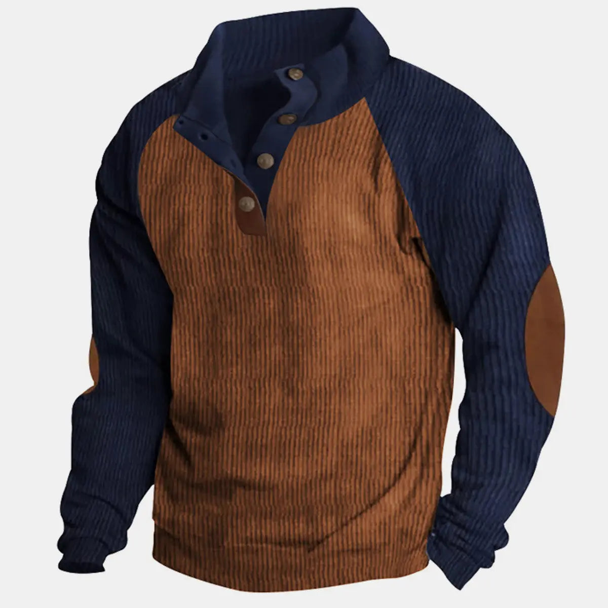 Men's Colorblock Raglan Corduroy Pullover ElevenOasis