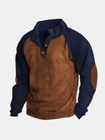 Men's Colorblock Raglan Corduroy Pullover ElevenOasis