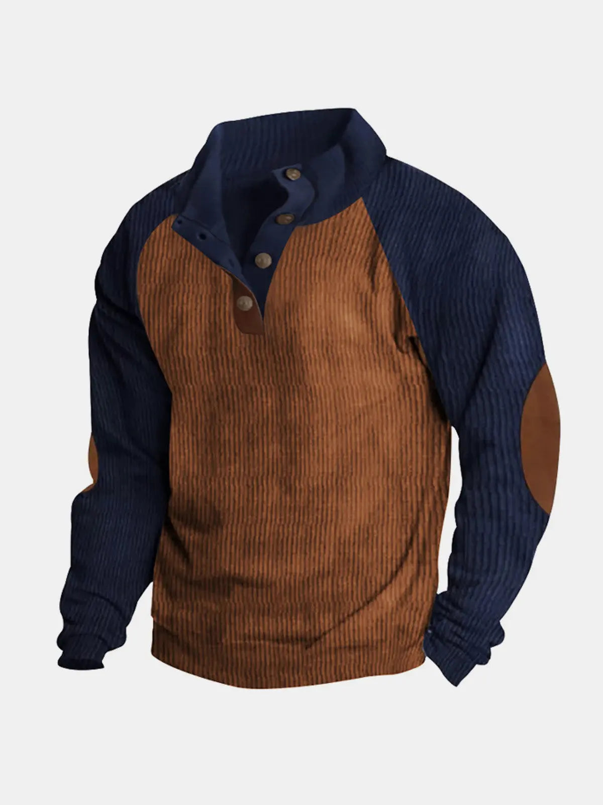 Men's Colorblock Raglan Corduroy Pullover ElevenOasis