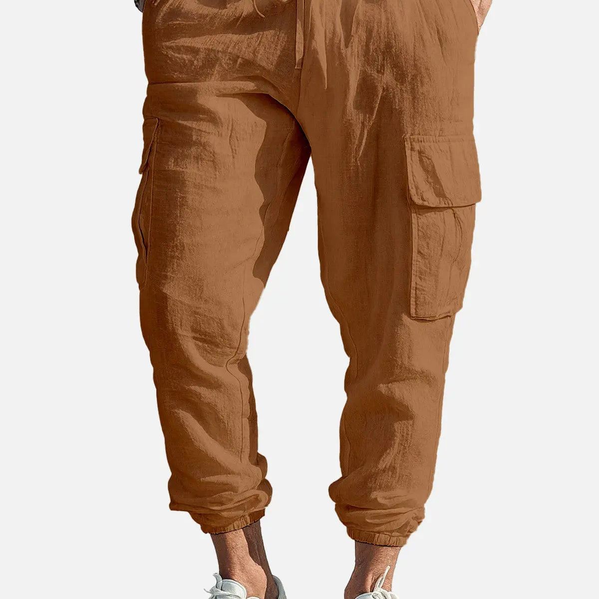 Men's Casual Linen Cargo Jogger Pants ElevenOasis