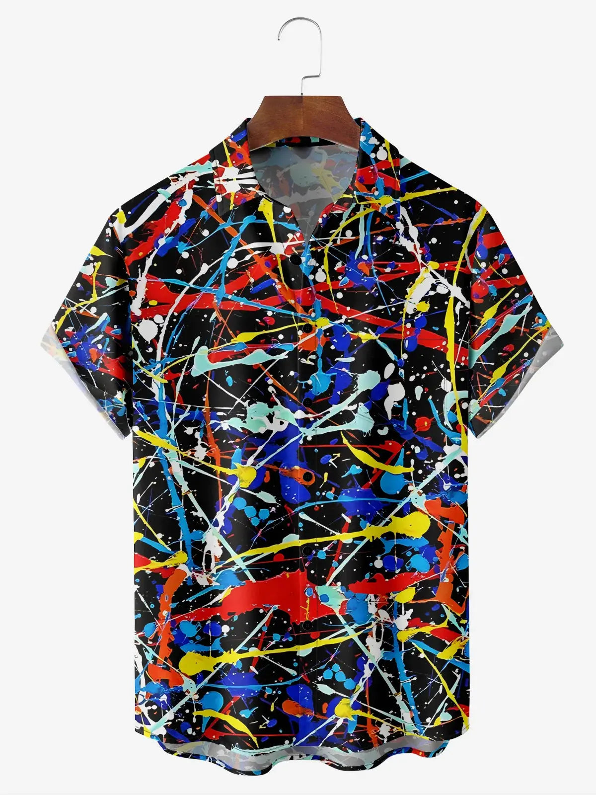 Men's Modern Art Paint Splashes Splatter Print Casual ShirtMens short sleeve shirts Big and tall Mens shirts Short sleeve shirts for men Mens 4xl shirts Casual short sleeve shirts