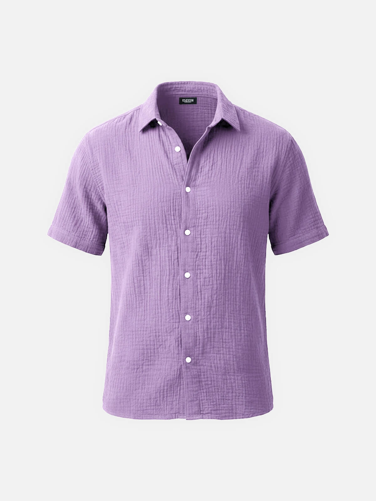 Men's Classic Cotton Crinkled Texture Short Sleeve Shirt Eleven Oasis
