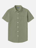 Men's Textured Cotton Classic Pocket Short Sleeve Shirt ElevenOasis