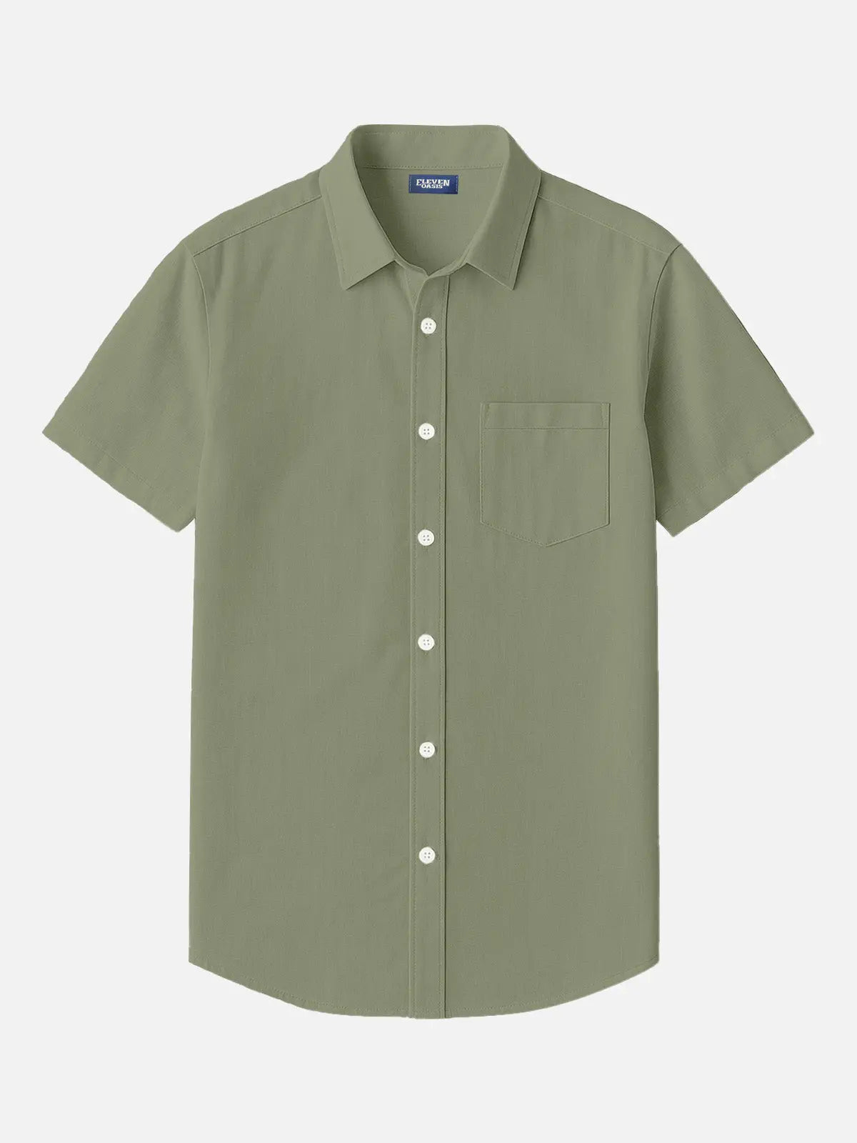Men's Textured Cotton Classic Pocket Short Sleeve Shirt ElevenOasis