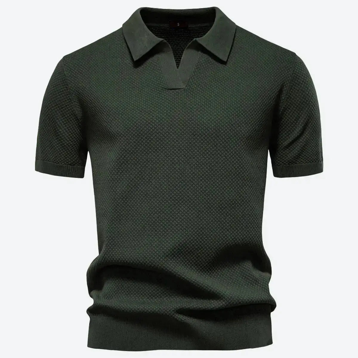 Men's Textured Knit Polo Short Sleeve Shirt ElevenOasis
