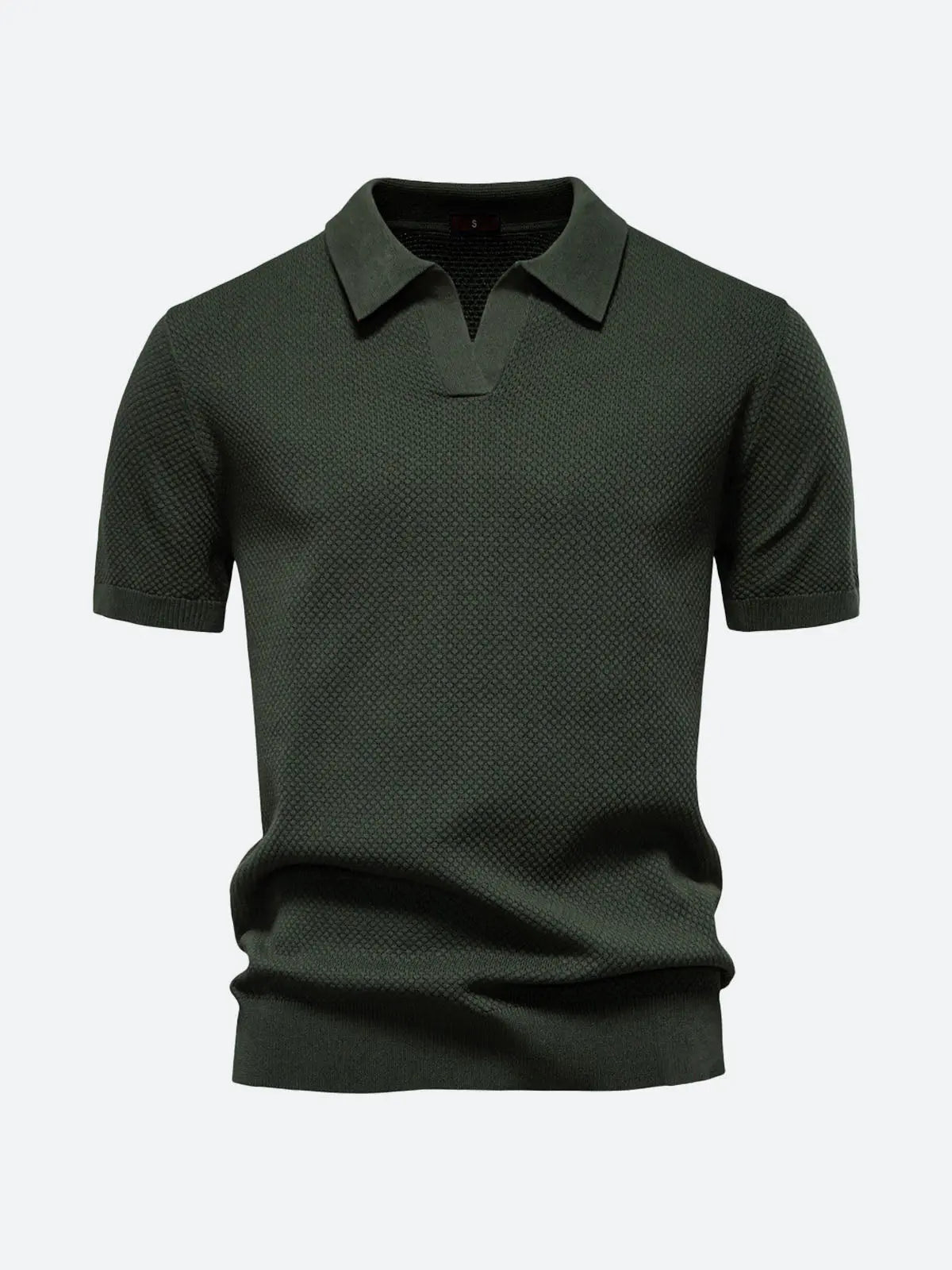 Men's Textured Knit Polo Short Sleeve Shirt ElevenOasis