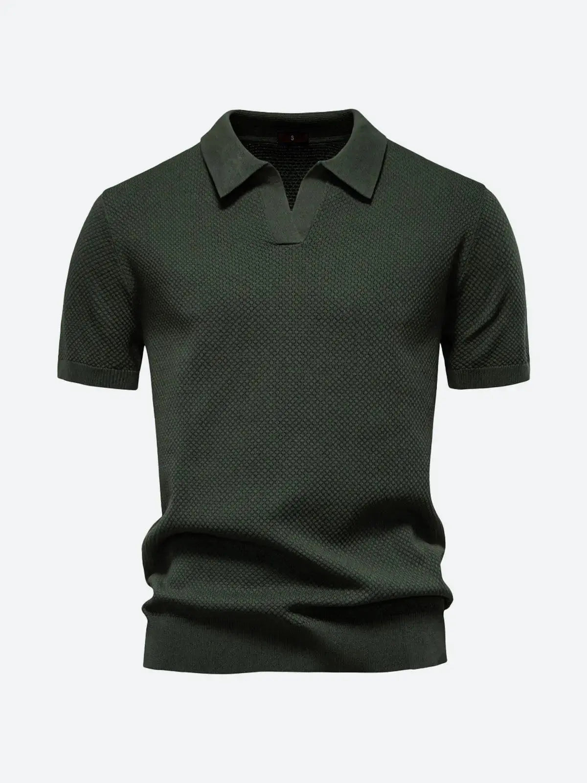 Men's Textured Knit Polo Short Sleeve Shirt ElevenOasis