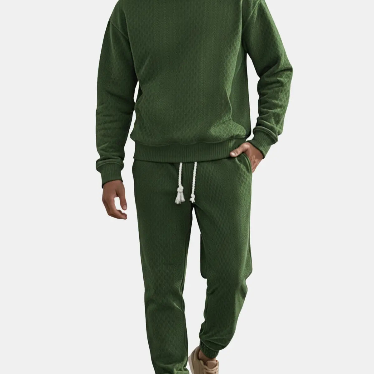 Men's Textured Hoodie Lounge Set ElevenOasis
